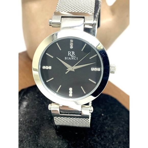 Roberto Bianci Women\'s Watch RB0401 Black Dial Quartz Gemmed Silver Steel 34mm main image 6